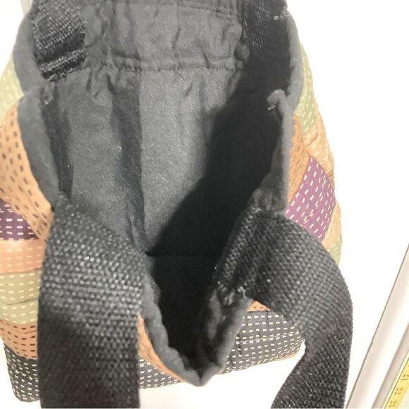 RAINBOW Quilted Small Tote Bag Lined with Straps 11 x 8 x 3 inches - Picture 11 of 11